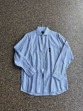 Pronto Uomo Light Blue Gingham Dress Shirt